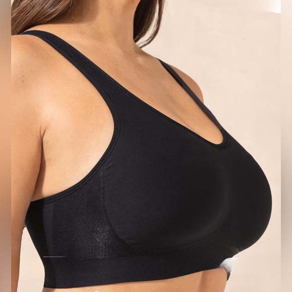 NWT TRUEKIND DAILY COMFORT WIRE FREE SHAPING BRA SIZE L BLACK WITH BRA EXTENDER - Picture 10 of 10